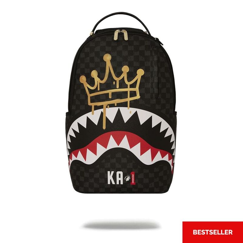 Sprayground Crown Drip Check X KA1 DLXSV Backpack Black Sprayground Crown Drip Check X KA1 DLXSV Backpack Black