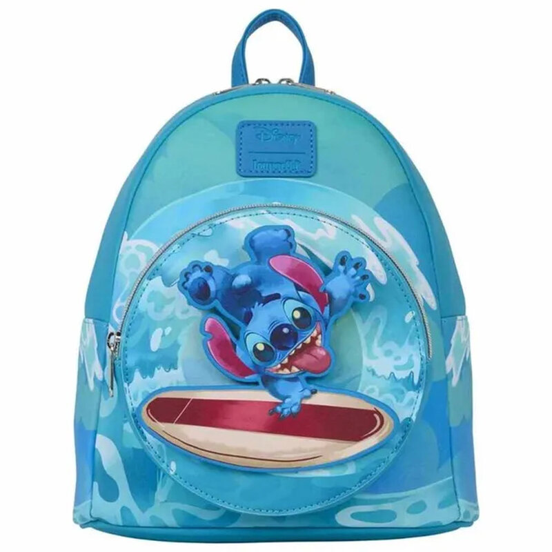 Loungefly Leather Disney Stitch Upside Down Surfing Mini Backpack
