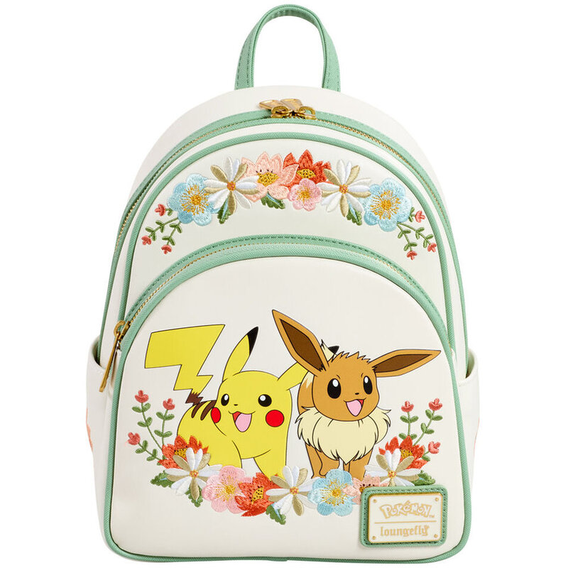 Loungefly Leather Pokemon Pikachu And Eevee Floral Mini Backpack