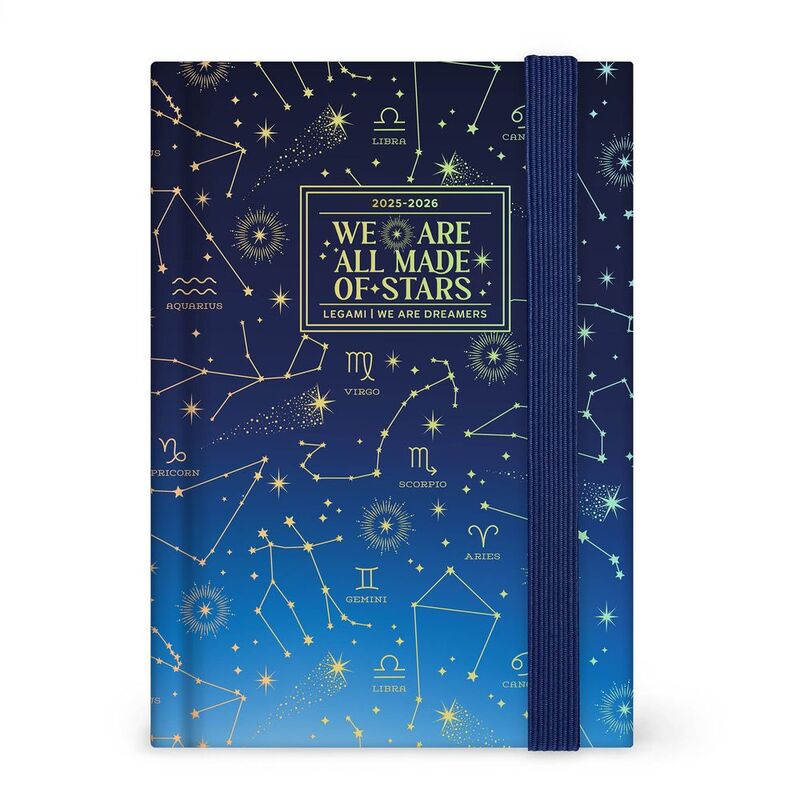 Legami 16 - Month Diary - 2025/2026 - Small Photo Daily Diary - Stars