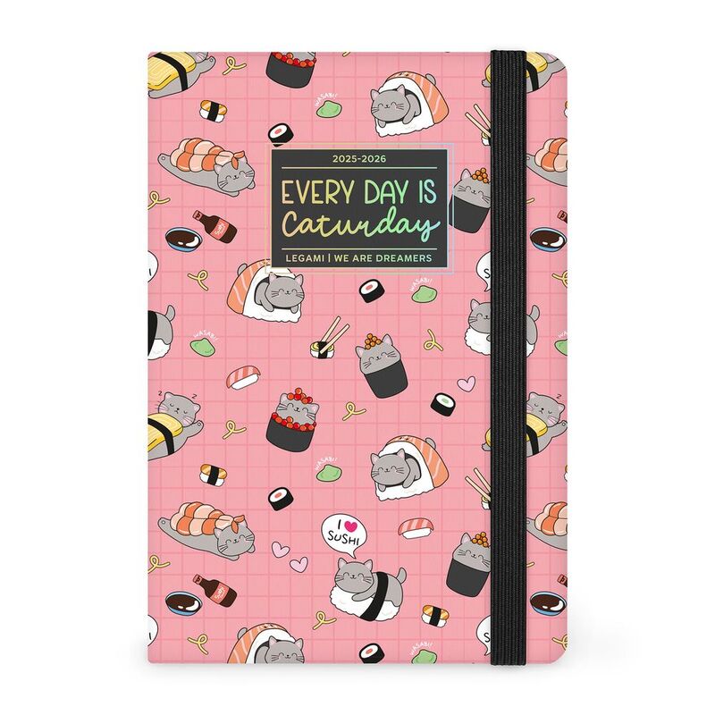 Legami 16 - Month Diary - 2025/2026 - Medium Photo Weekly Diary - Sushi Cat