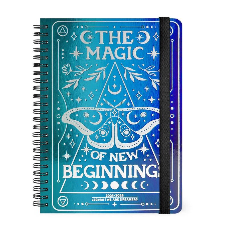 Legami 16 - Month Diary - 2025/2026 - Large Weekly Spiral Bound Diary - Moth