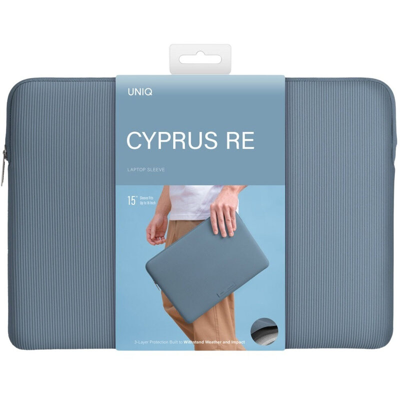 UNIQ Cyprus Ridge Edition Water-Resistant Neoprene Laptop Sleeve 15 (Up To 16) - Sky Blue