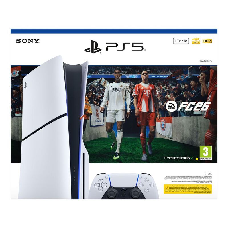 Sony Playstation PS5 Standard Slim Disk Console 1TB - EA Sports FC 26 Bundle Sony Playstation PS5 Standard Slim Disk Console 1TB - EA Sports FC 26 Bundle