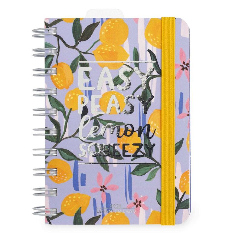 Legami 12-Month Diary - 2024 - Small Daily Spiralbound Diary - Lemon