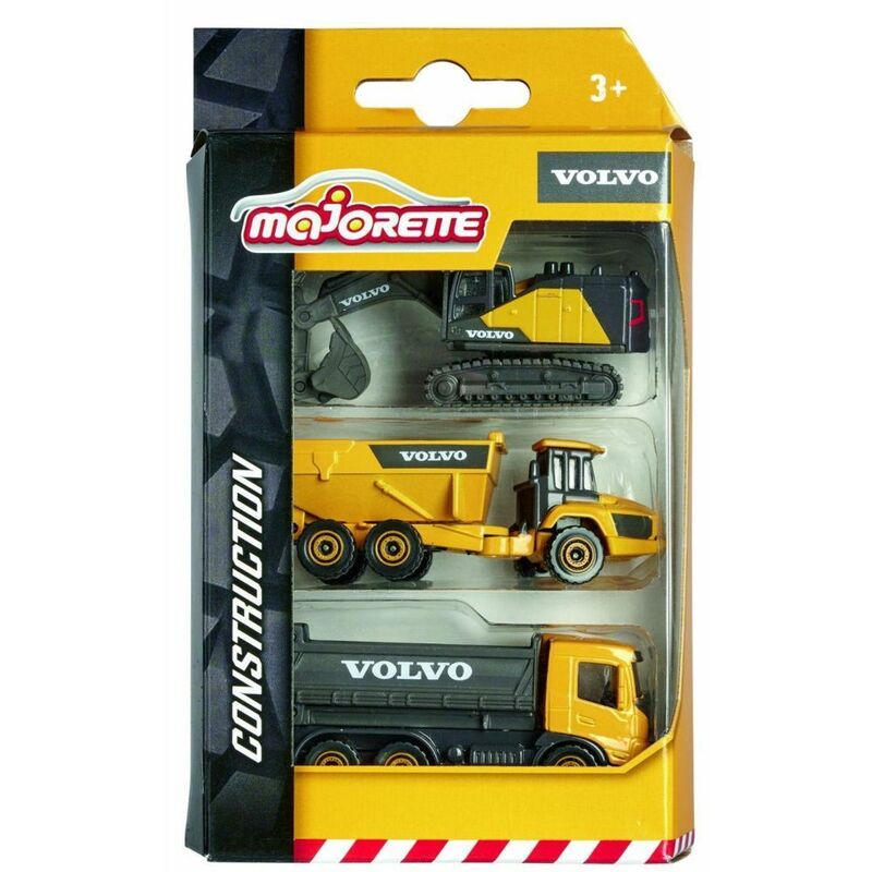 Majorette Volvo Work Vehicles Pack of 3 Assorted