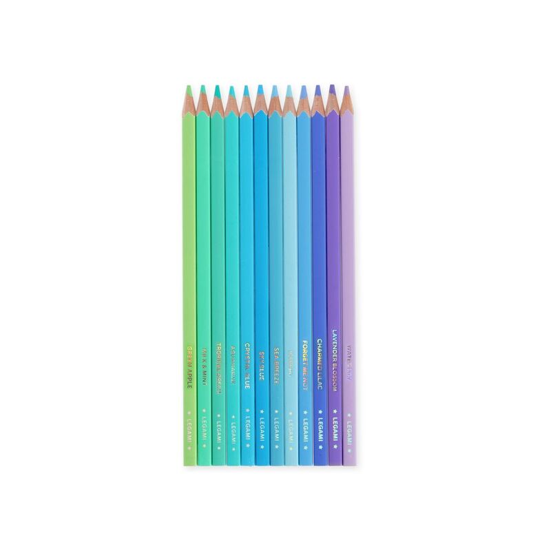 Legami Set of 12 Colouring Pencils - Live Colourfully - Cyan