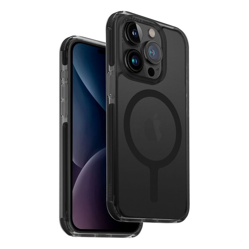 UNIQ Hybrid iPhone 15 Pro Case - MagClick Charging Combat - Carbon