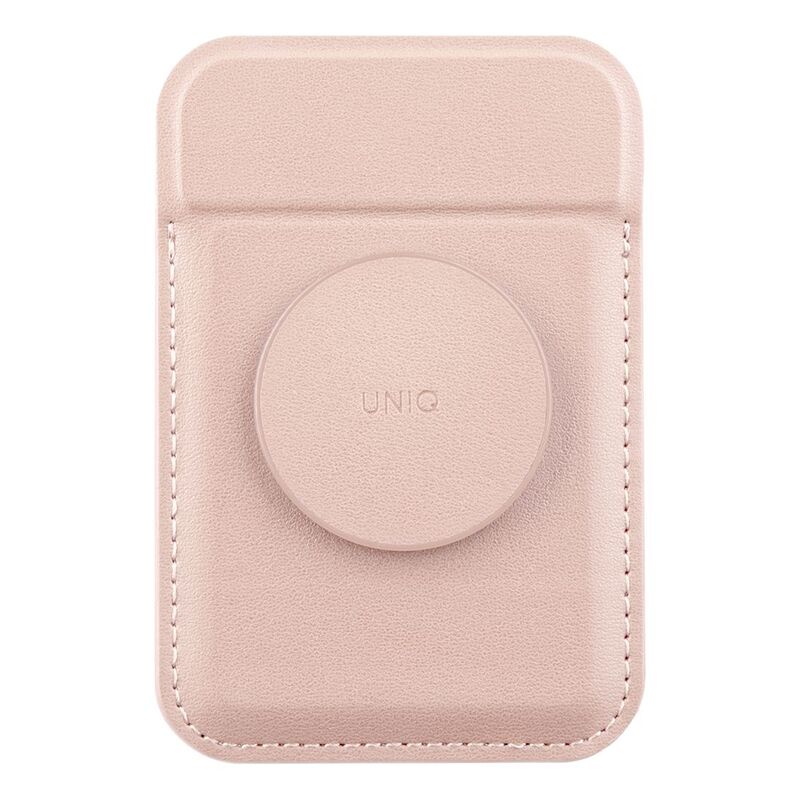 UNIQ Flixa Magnetic Card Holder And Pop-Out Grip-Stand - Blush Pink