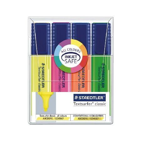 Staedtler Textsurfer Highlter WLT(Pack of 4) (Assorted Colors)