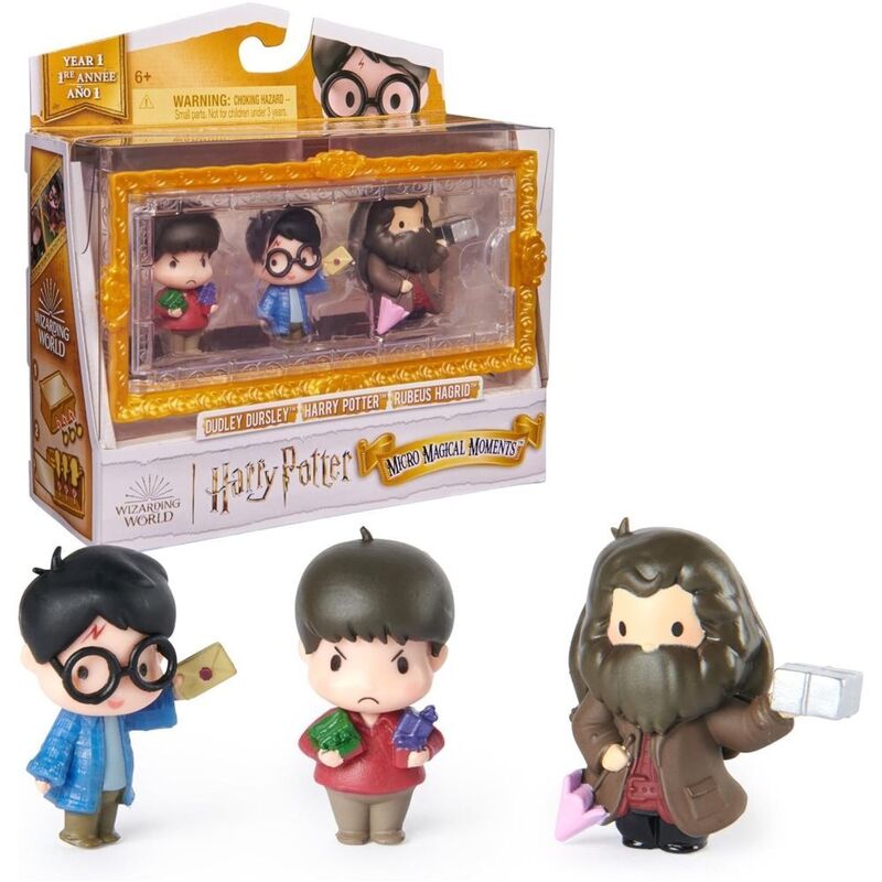 Spin Master Wizarding World Collectible Micro Magical Moments Harry/ Dudley And Hagrid Figures (Pack of 3)