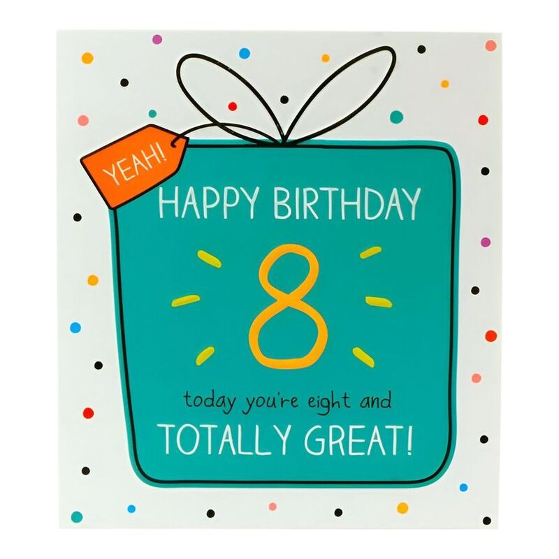 Happy Jackson 8 And Totally Great Greetin Card (176 x 160mm)