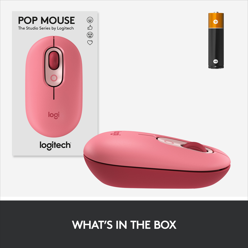 Logitech 910-006548 Pop Mouse with Emoji Heartbreaker Rose Wireless Mouse