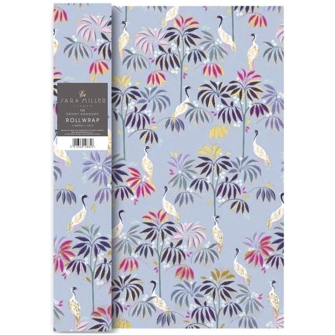 Sara Miller Crane Garden Sky Blue Roll Gift Wrap (3m x 70 cm)