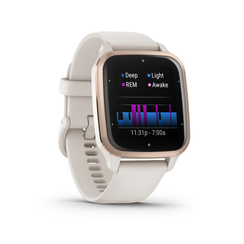 Garmin Venu Sq 2 - Music Edition Smartwatch - Ivory/Peach Gold