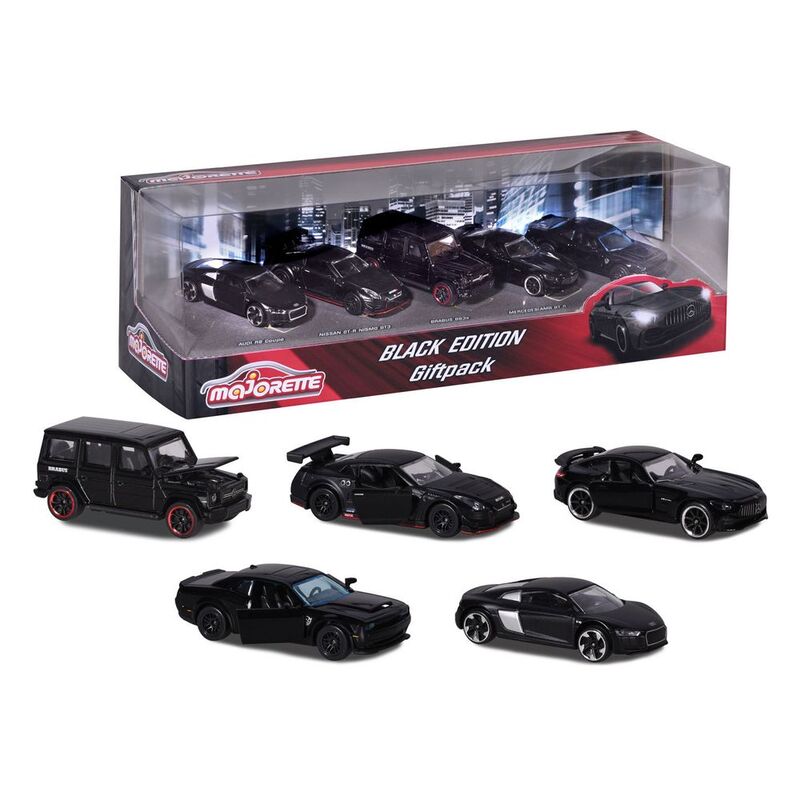 Majorette Black Edition Set Of 5 1/64 Diecast Cars Giftpack