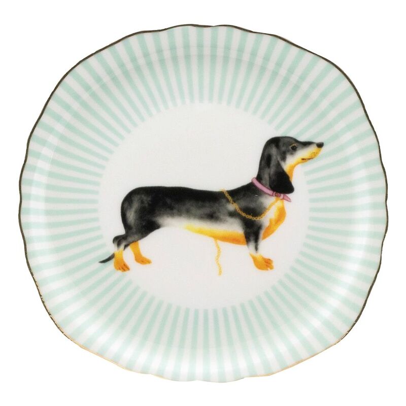 Yvonne Ellen Dog Cake Plate Square