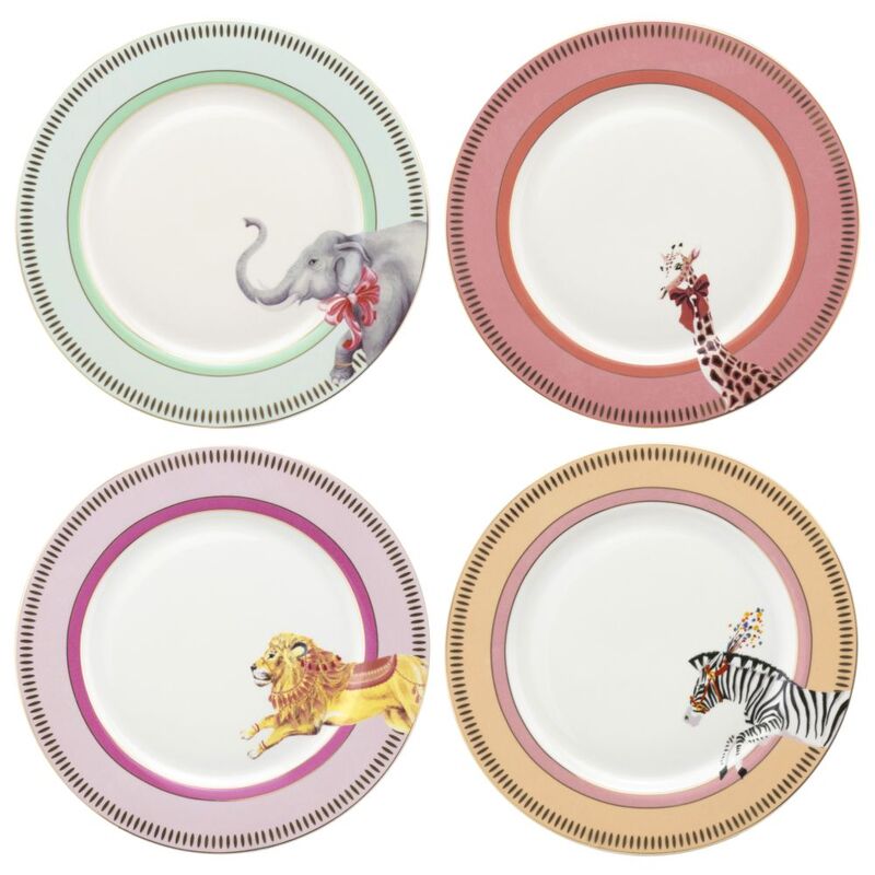 Yvonne Ellen Animal Side Plates 20Cm - Animals (Set of 4)