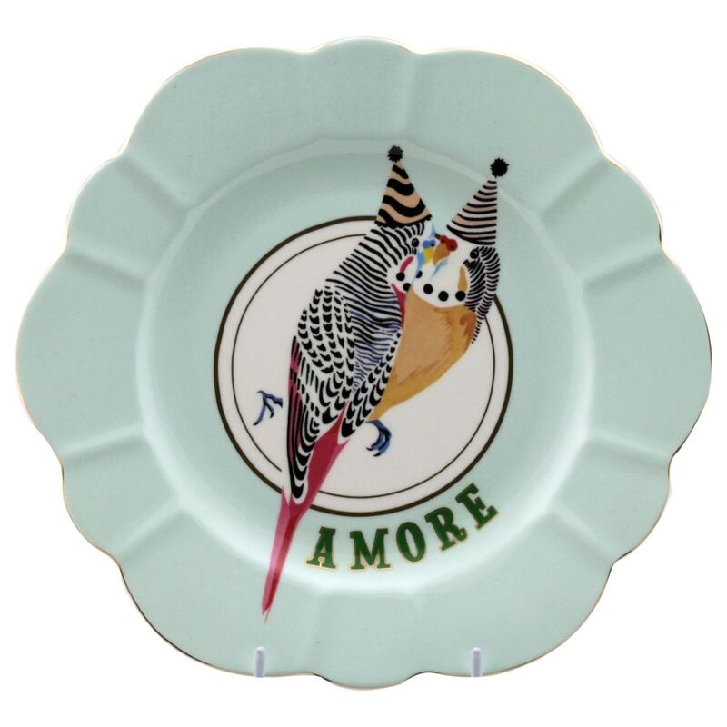 Yvonne Ellen Parrots Flower Plate 23Cm Amore