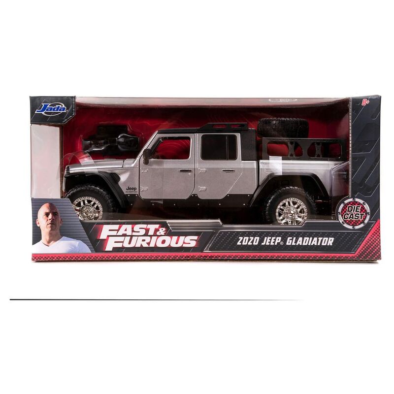 Jada Toys Fast & Furious Jeep Gladiator F9 Silver Diecast Model Car 1.24 Scale