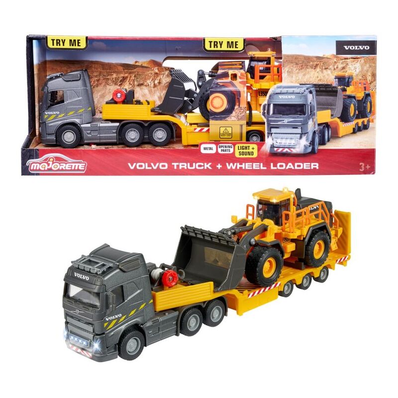 Majorette Volvo Fh-16 Truck + Wheel Loader L350H Diecast Model Trucks