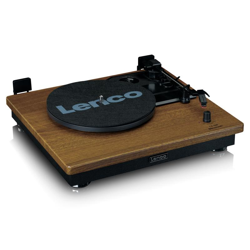 Lenco LS-100WD UK Turntable With Built-In Speakers - Wood