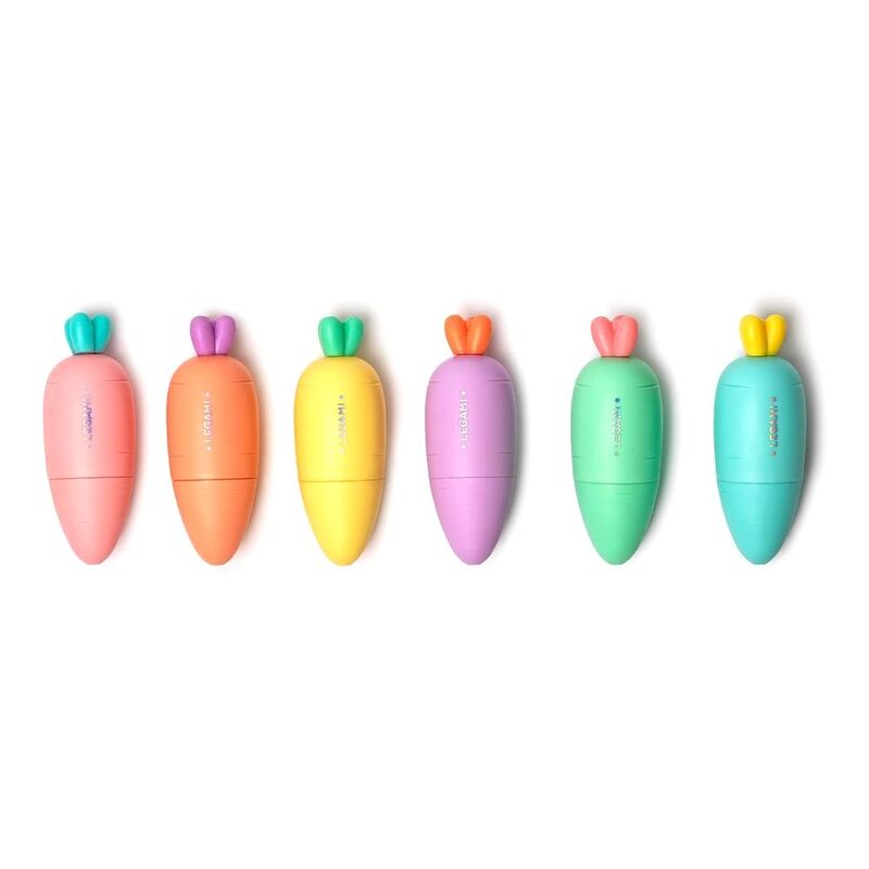 Legami Mini Highlighters - Carrate Team - Carrot (Set of 6)