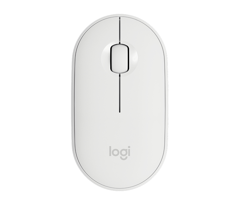 Logitech 910-005716 Pebble Wireless Mouse Off White with Bluetooth or 2.4 GHz Receiver Silent/Slim/Quiet Click for Laptop/iPad/PC and Mac