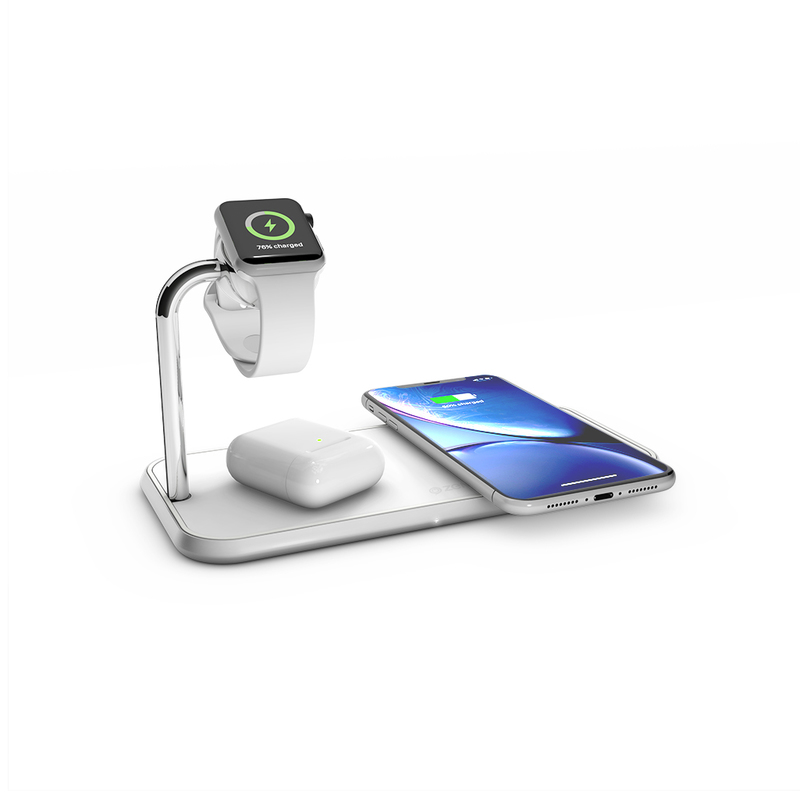 Zens Dual+Watch Aluminium Wireless Charger White